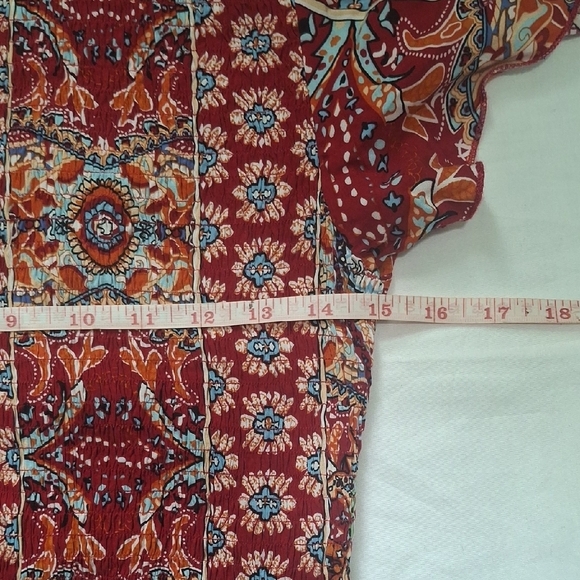 Red Patterned Women's Dress Size L - Picture 8 of 12